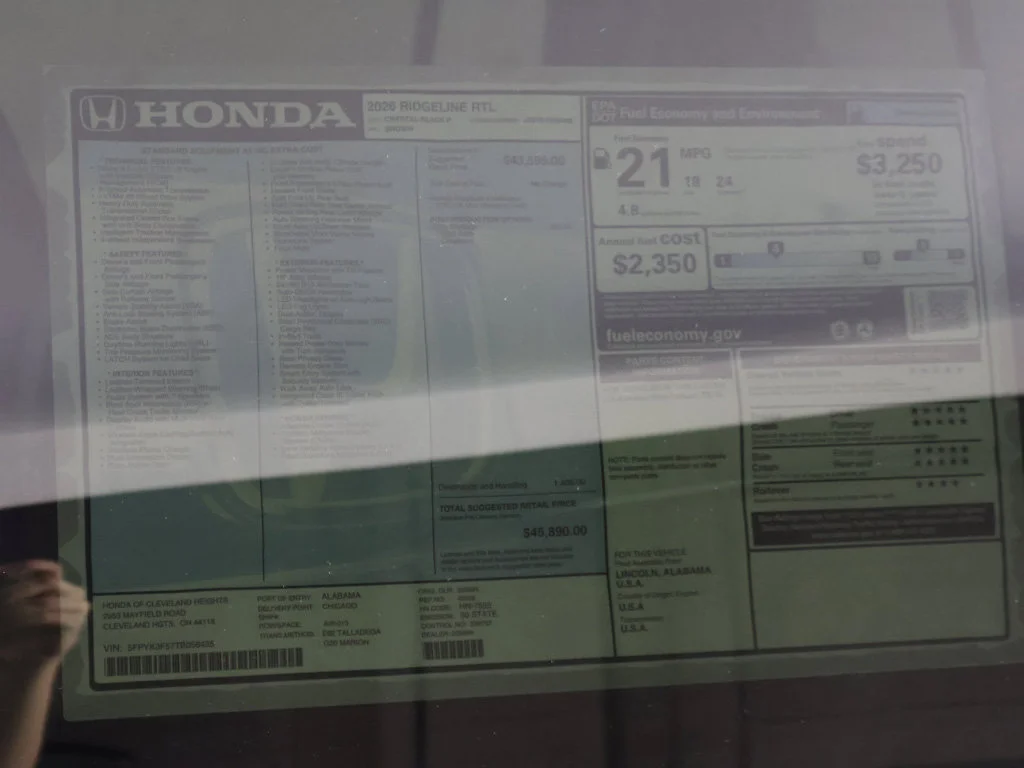 New 2026 Crystal Black Pearl Honda RTL image 23