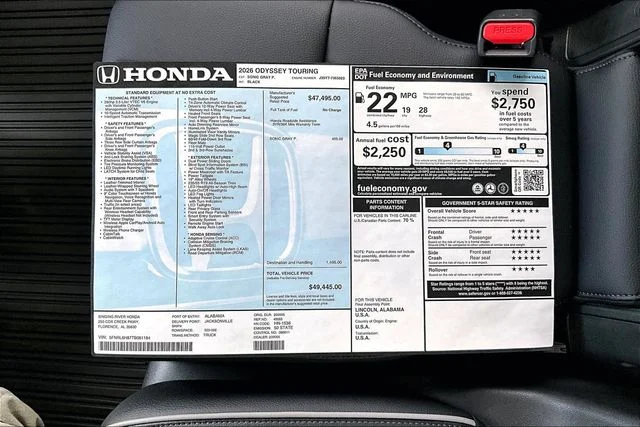 New 2026 Sonic Gray Pearl Honda Touring image 22