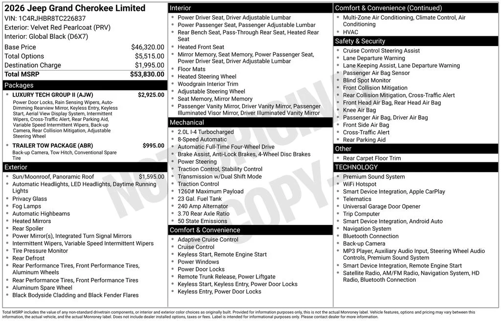 New 2026 Velvet Red Pearlcoat Jeep Limited image 2