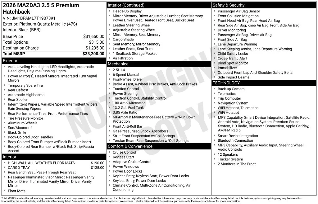 New 2026 White Mazda 2.5 S Premium image 2