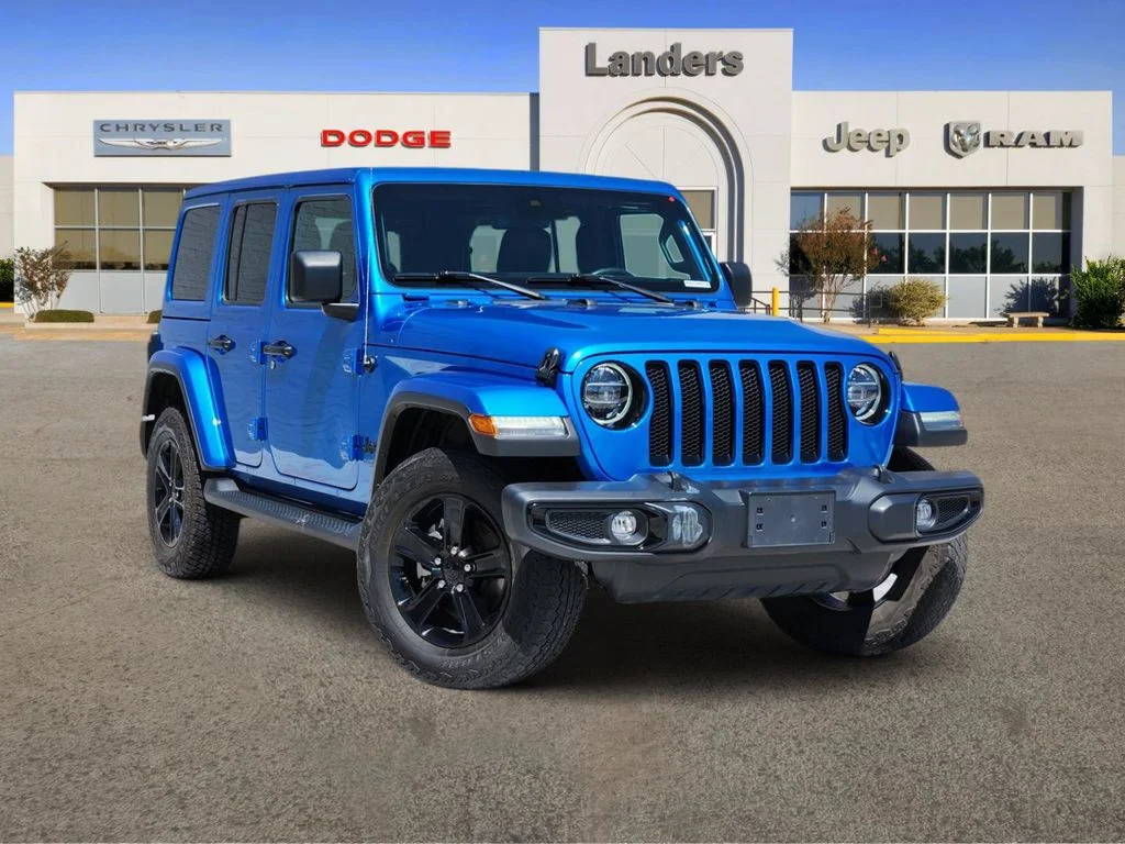Used 2022 Hydro Blue Pearlcoat Jeep Unlimited Sahara Altitude image 1