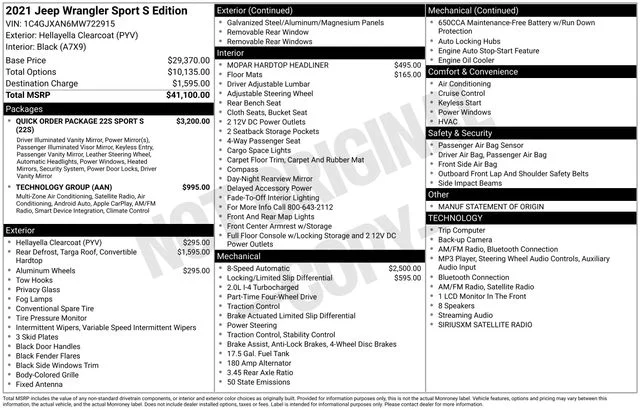 Used 2021 Yellow Jeep Sport S image 4