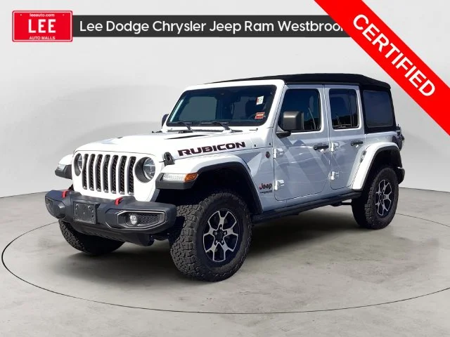 Used 2021 Bright White Clearcoat Jeep Unlimited Rubicon image 1
