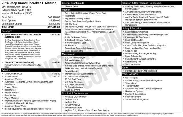 New 2026 Silver Zynith Exterior Paint Jeep Altitude image 7