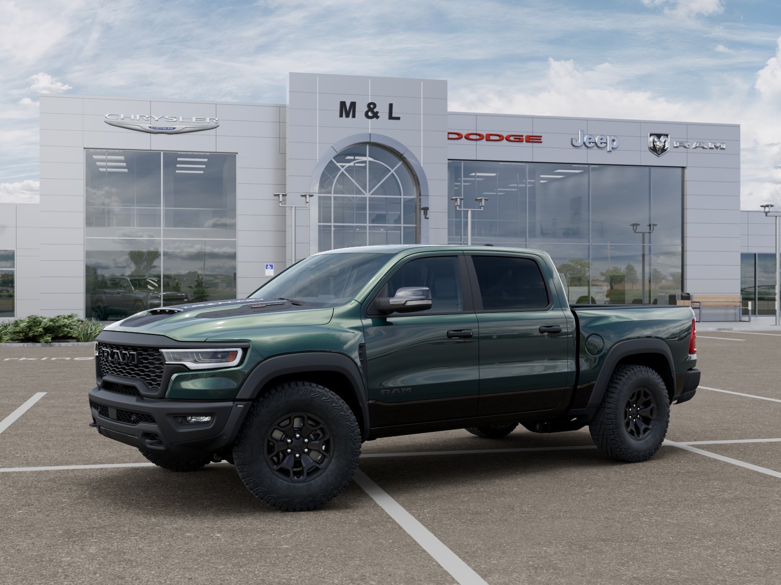 New 2026 Serrano-Green Metallic Exterior Paint RAM RHO Crew Cab 4x4 5