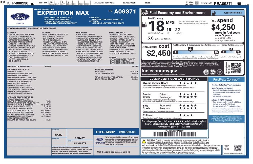 Used 2023 Dark Matter Metallic Ford Platinum image 11