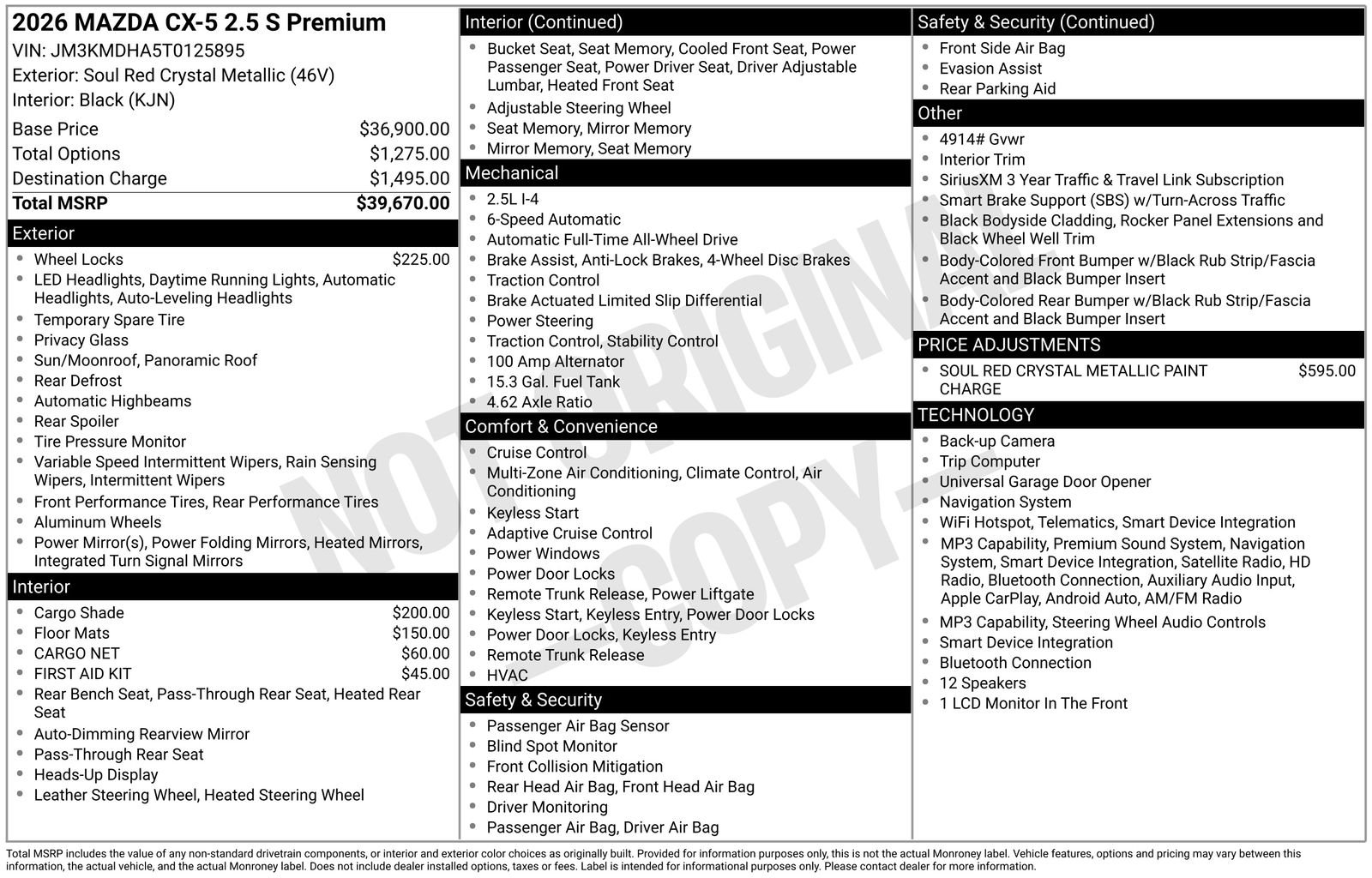 New 2026 Soul Red Crystal Metallic Mazda 2.5 S Premium AWD image 23