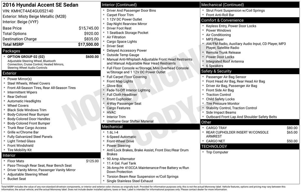 2016 Hyundai Accent SE