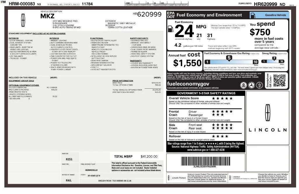 Used 2017 Gray Lincoln Reserve image 1