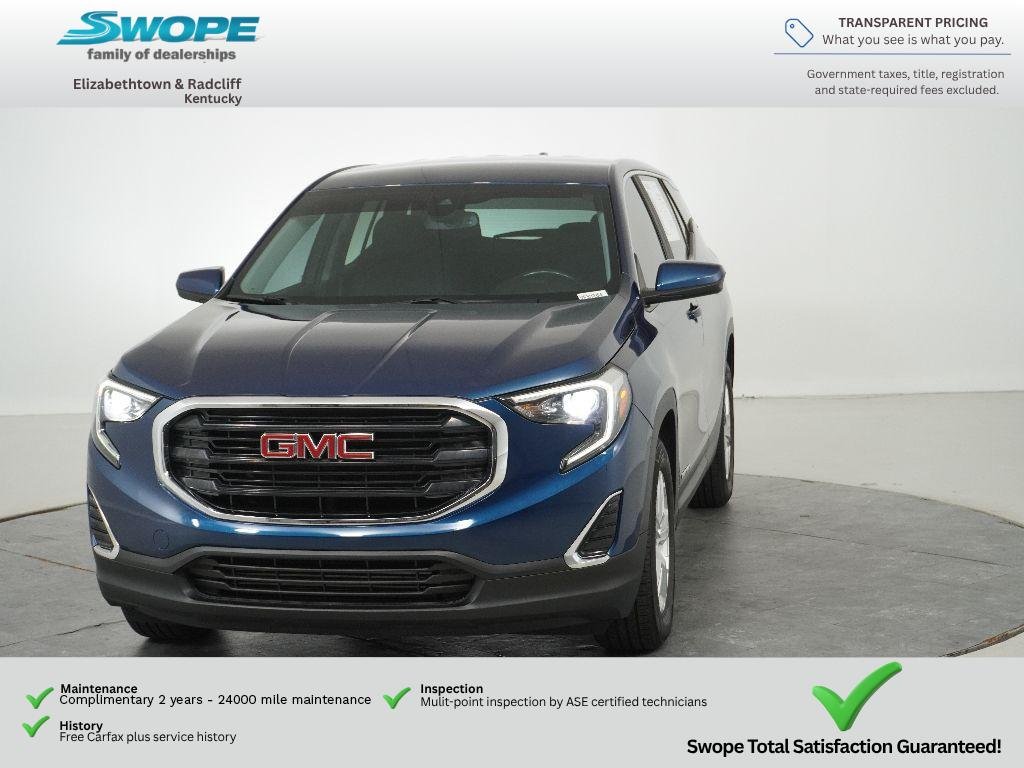 Used 2021 Blue Emerald Metallic GMC SLE image 8