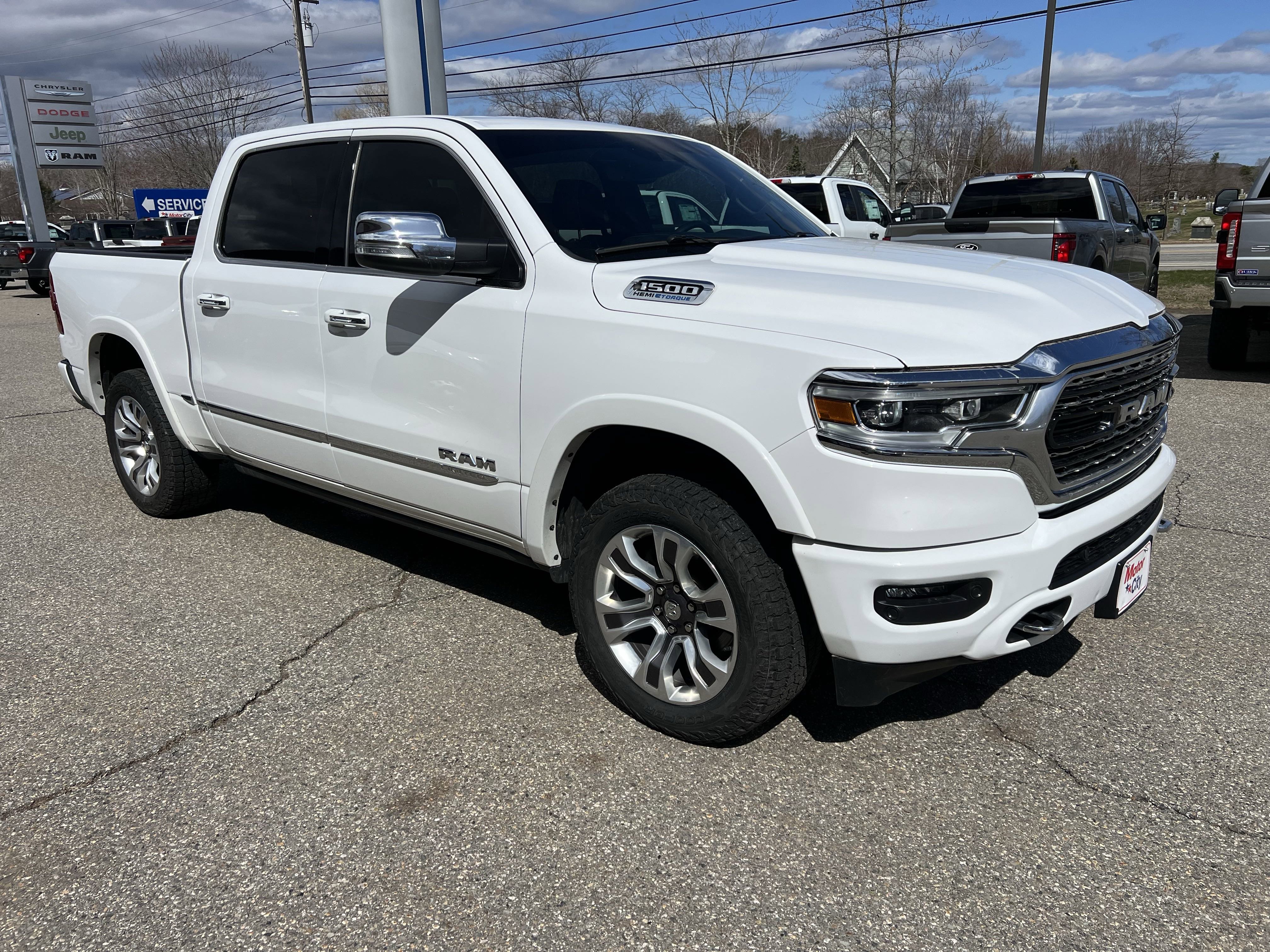 Used 2022 Bright White Clearcoat Ram Limited image 3