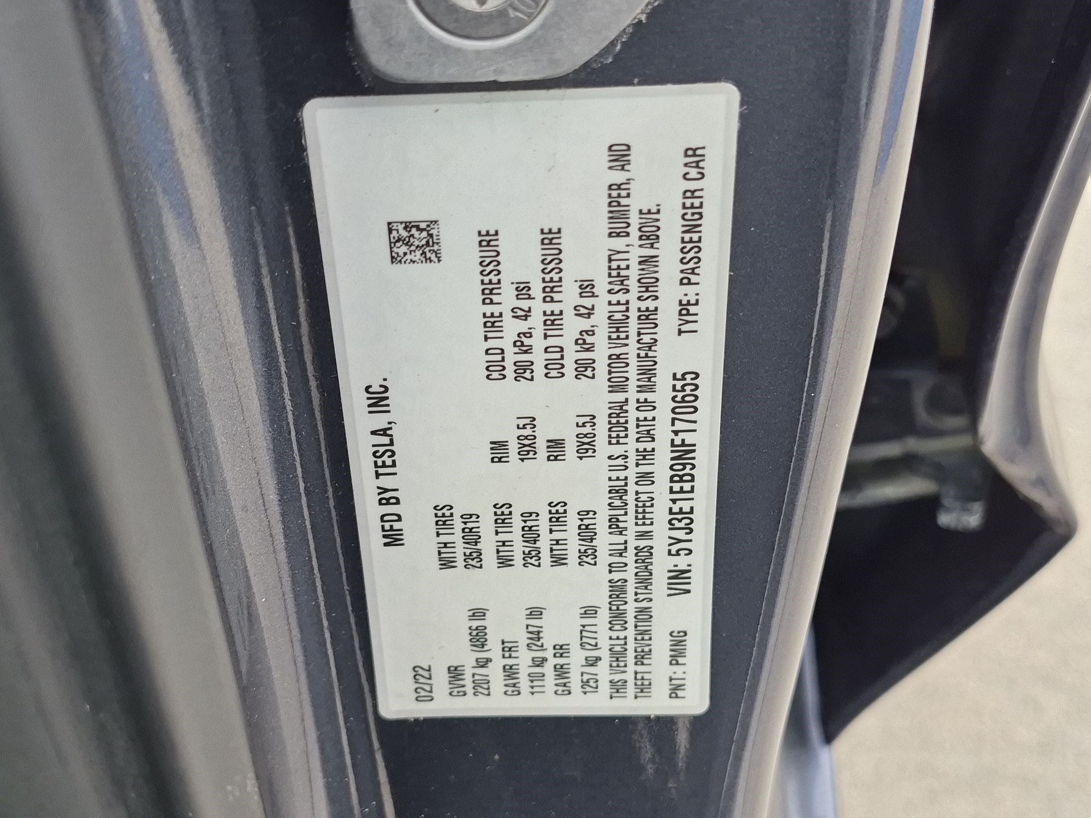 Used 2022 Midnight Silver Metallic Tesla Long Range image 34