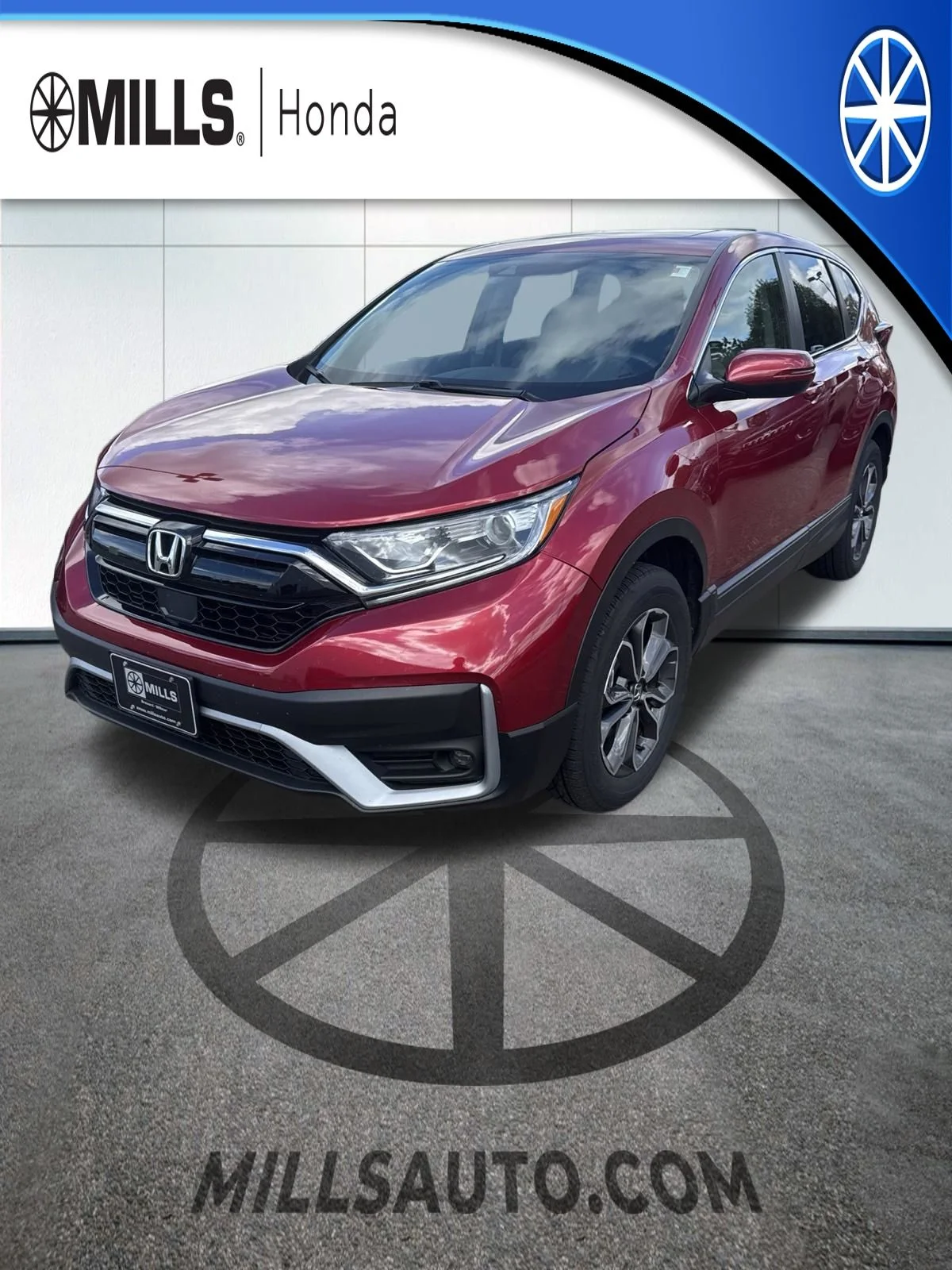 Certified Used 2022 Radiant Red Metallic Honda EX image 1