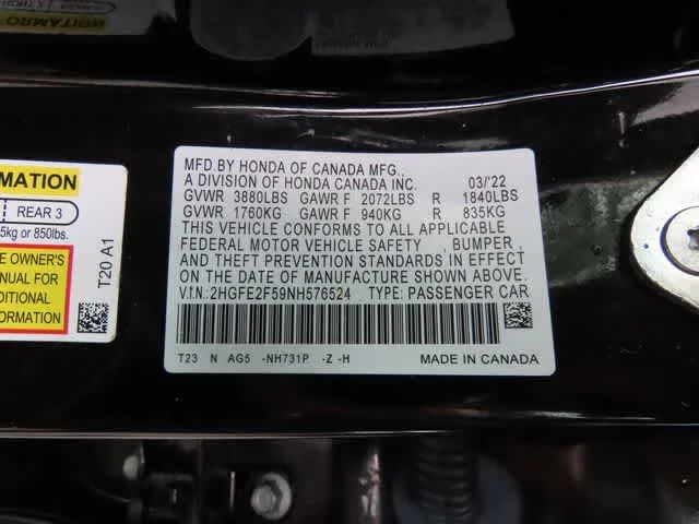 Certified Used 2022 Crystal Black Pearl Honda Sport image 25