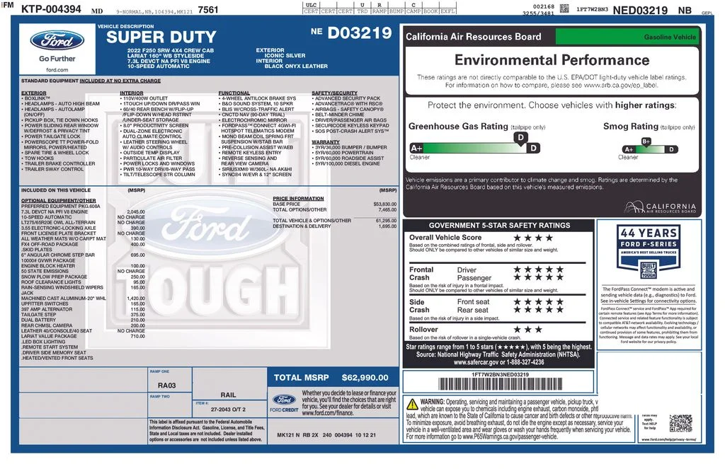 2022 Ford F-250 Lariat 4x4 Crew Cab 6-3/4' Box's photo