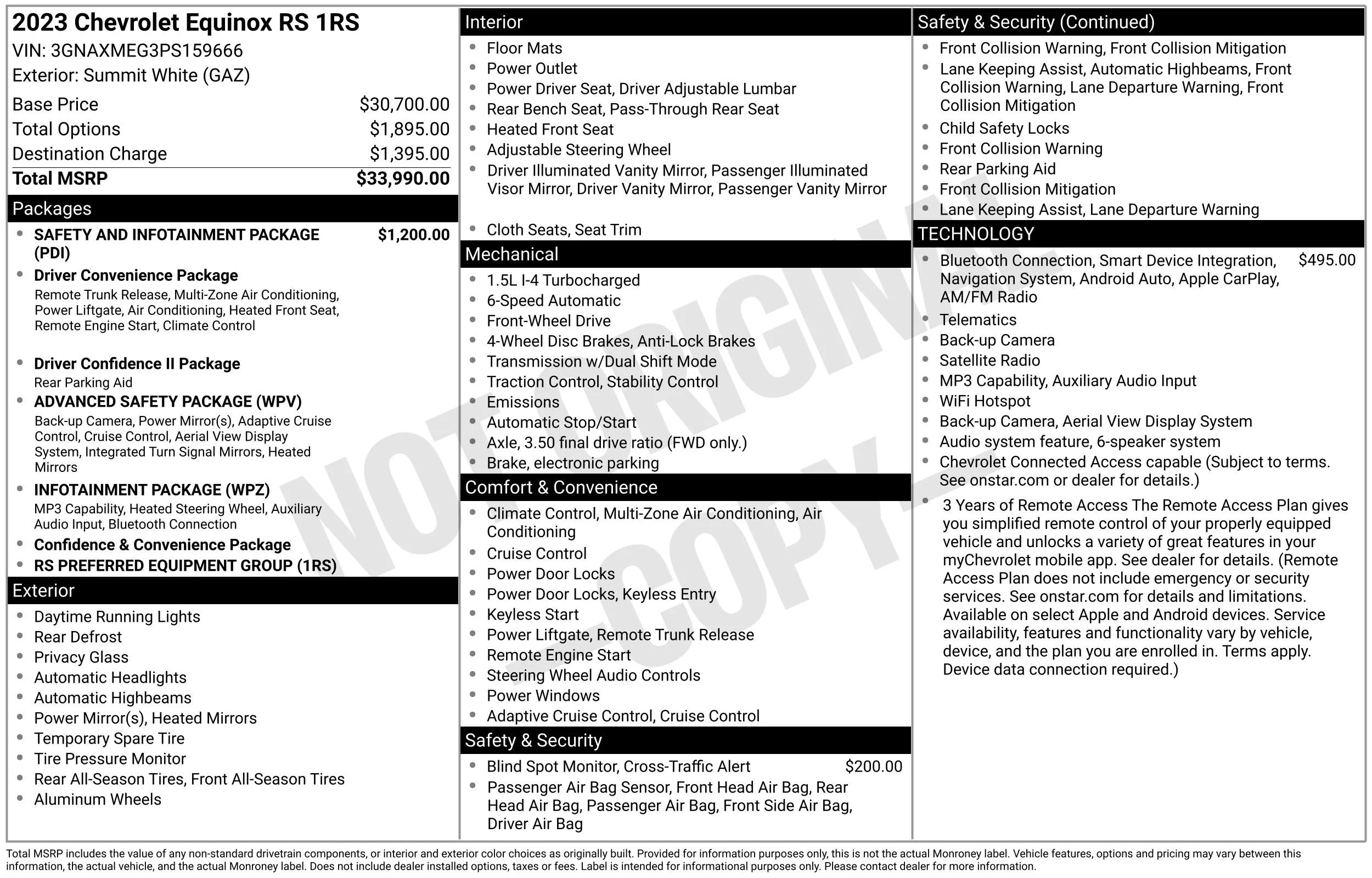 Used 2023 SUMMIT WHITE Chevrolet RS image 44