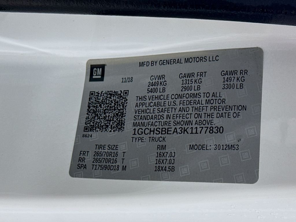 Used 2019 WHITE Chevrolet Work Truck image 29