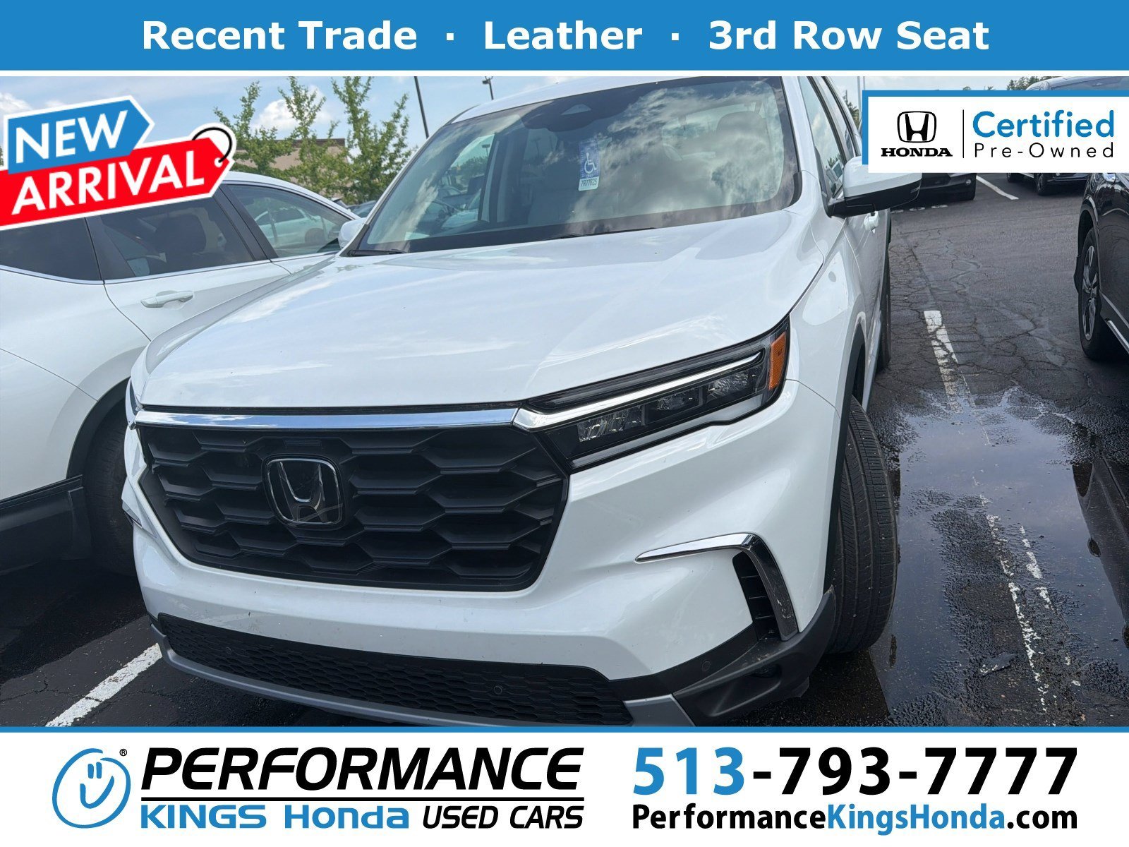 Certified Used 2023 Platinum White Pearl Honda EX-L 8 Passenger image 1