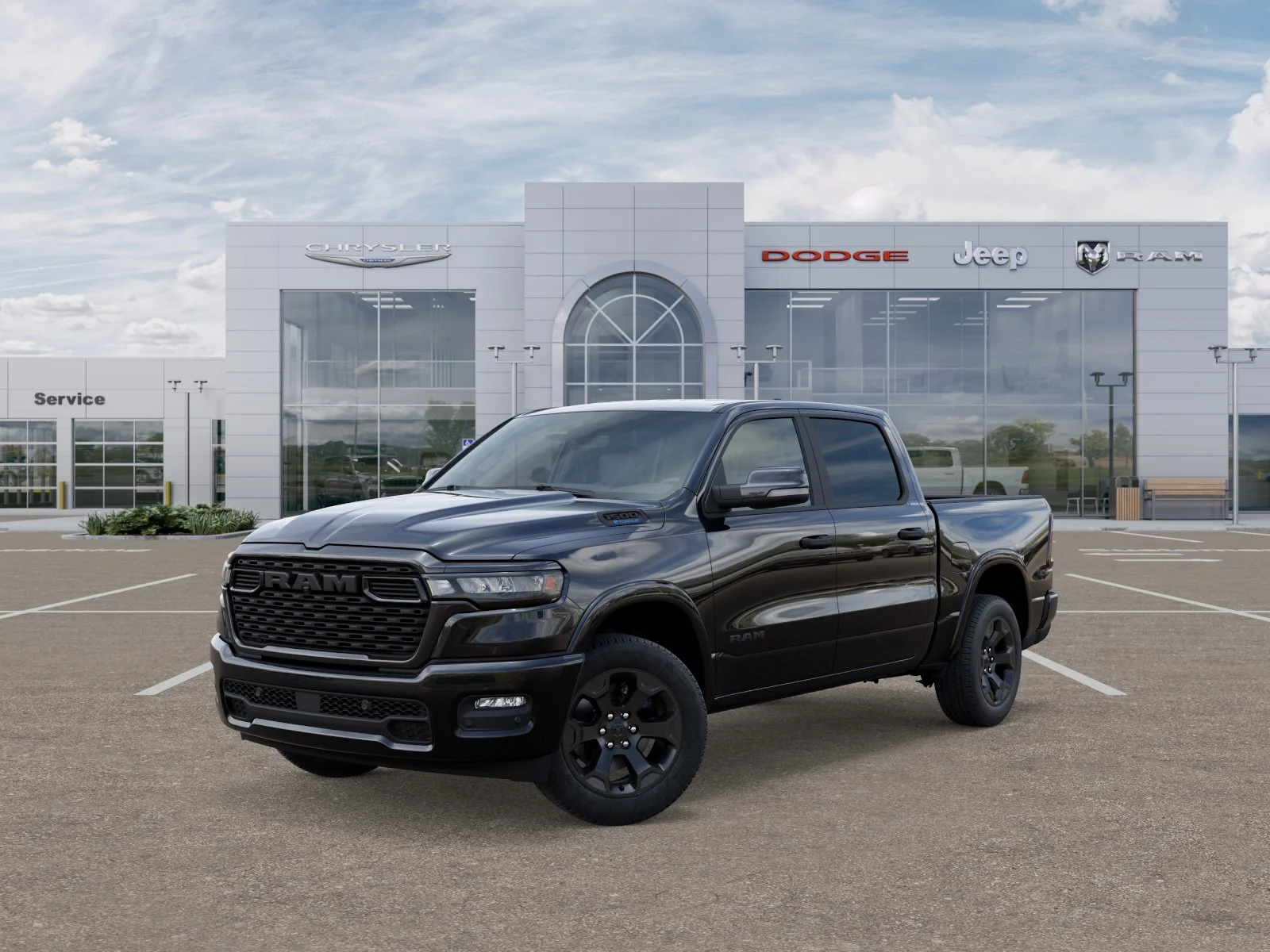 New 2025 Diamond Black Crystal Pearl-Coat Exterior Paint RAM BIG HORN image 1
