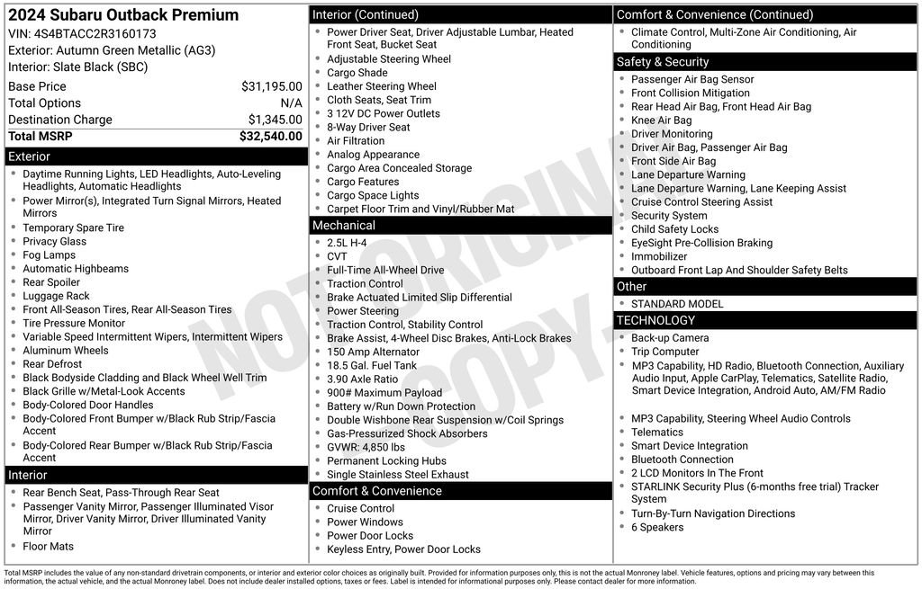 Certified Used 2024 Brown Subaru Premium image 10