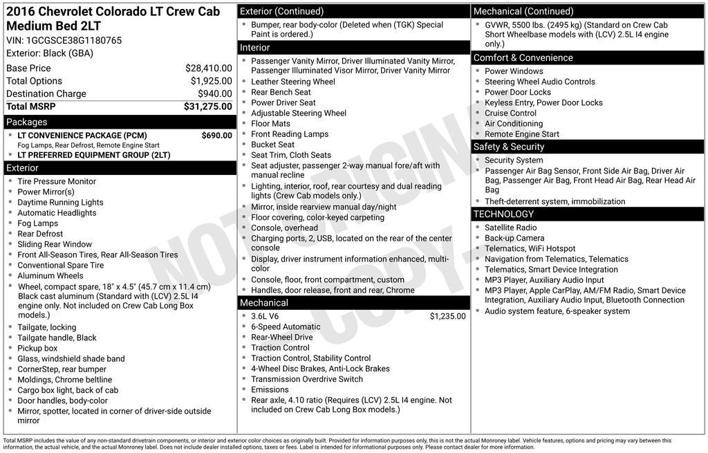 2016 Chevrolet Colorado 2WD LT