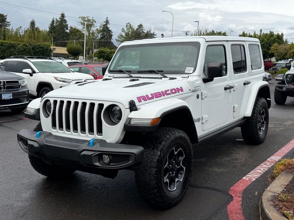 Used 2023 Bright White Clearcoat Jeep Rubicon 4xe image 4