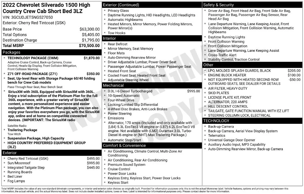 Used 2022 Cherry Red Tintcoat Chevrolet High Country image 5