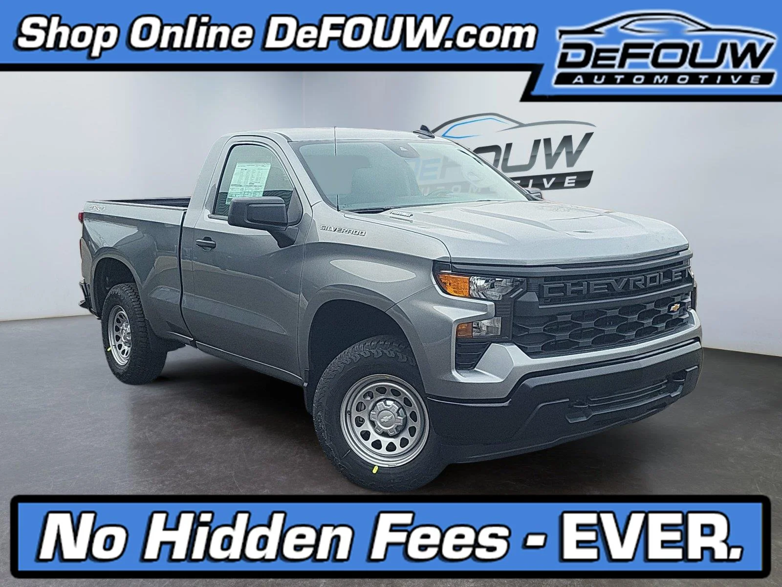Used 2026 STERLING GRAY METALLIC CHEVROLET 4WD REG CAB 126" WORK TRU image 1