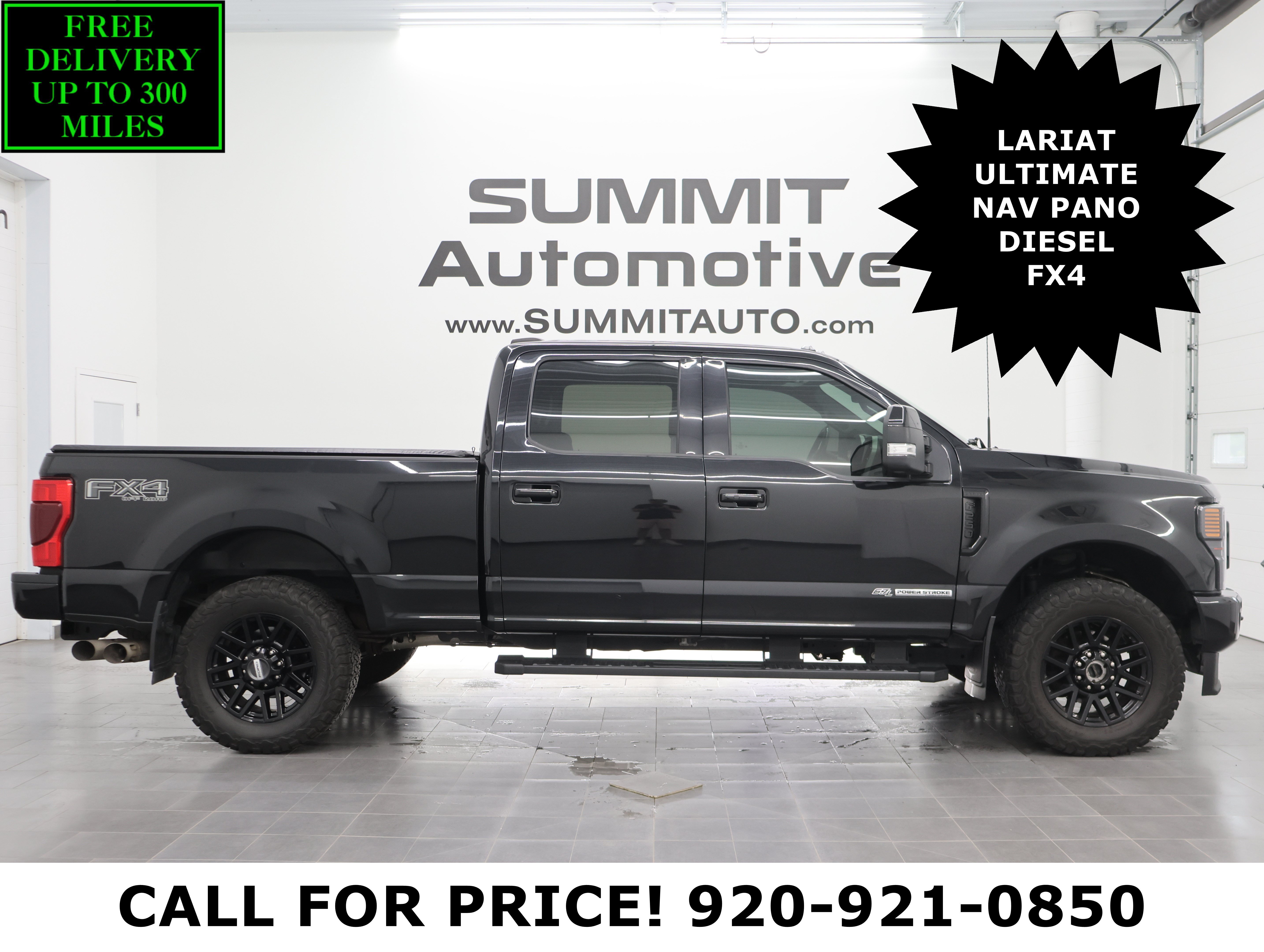 Used 2022 Agate Black Metallic Ford 4x4 Crew Cab Lariat w/Fx4: CREW-SHORT-LARIAT ULTIMATE-BLACK-FX4-6.7L DIESEL-NAV-PANO image 1