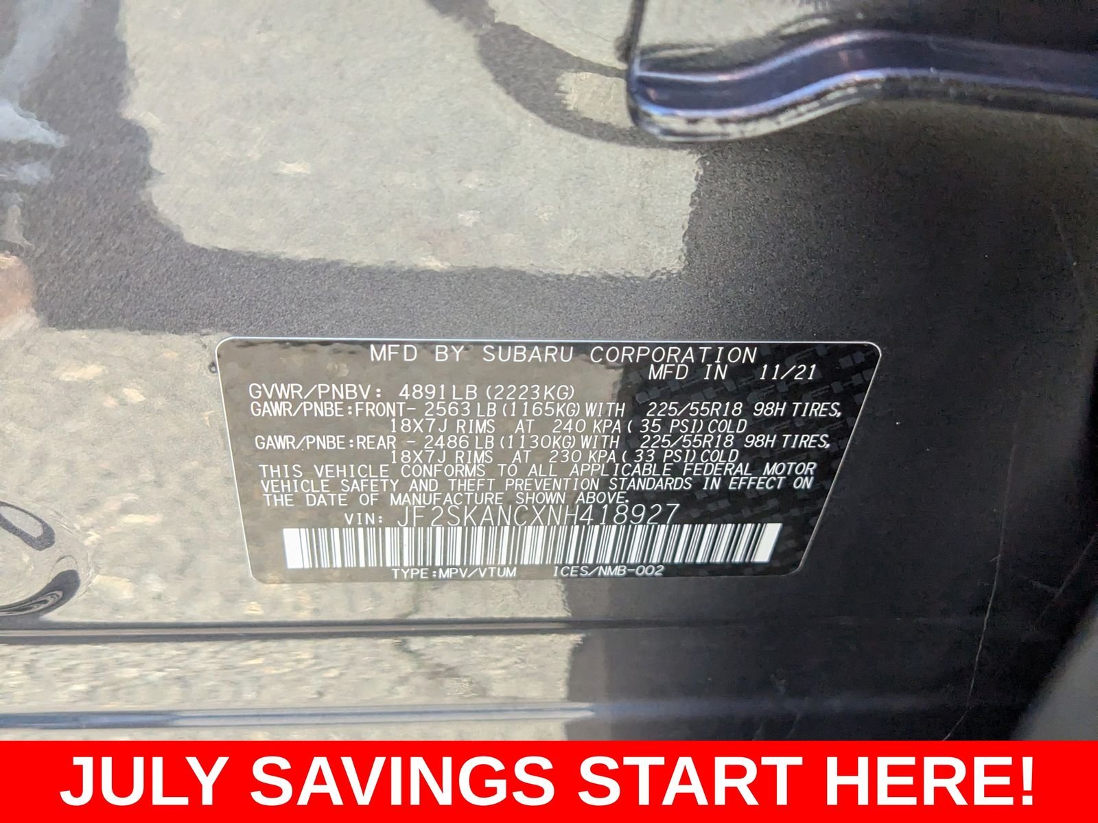 Used 2022 Gray Subaru Limited image 23