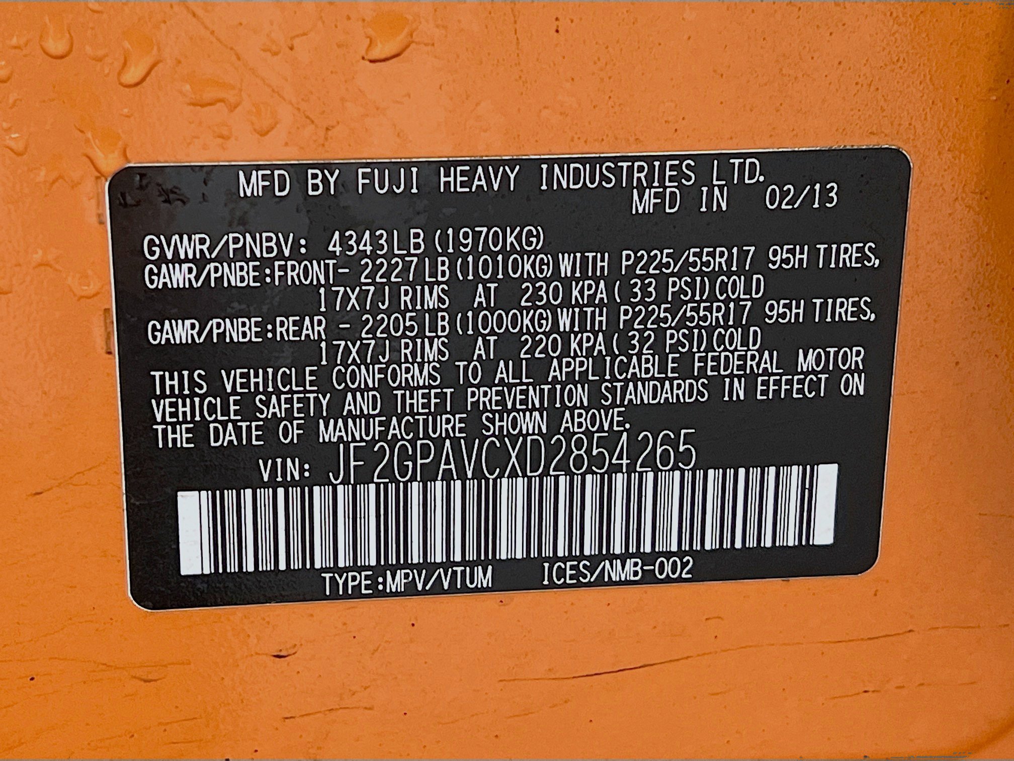 Used 2013 Tangerine Orange Pearl Subaru PREMIUM image 6