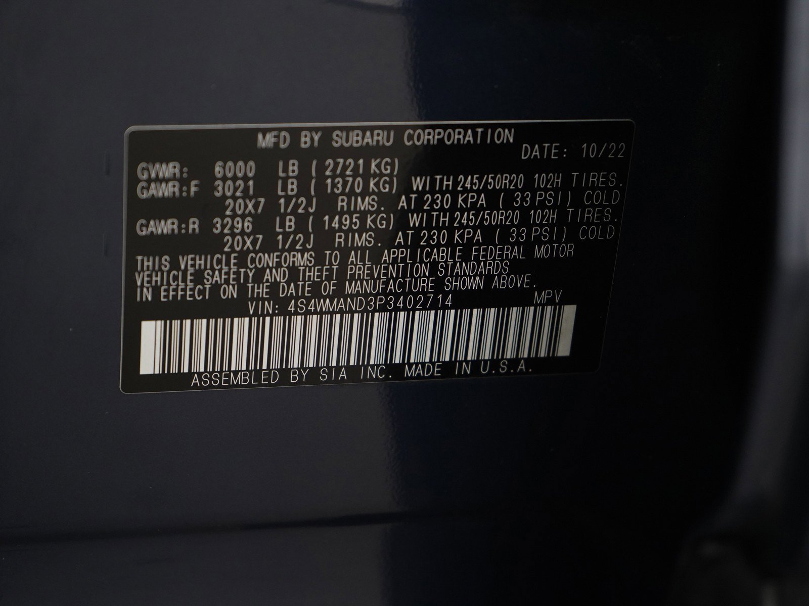 Used 2023 Cosmic Blue Pearl Subaru Limited image 31