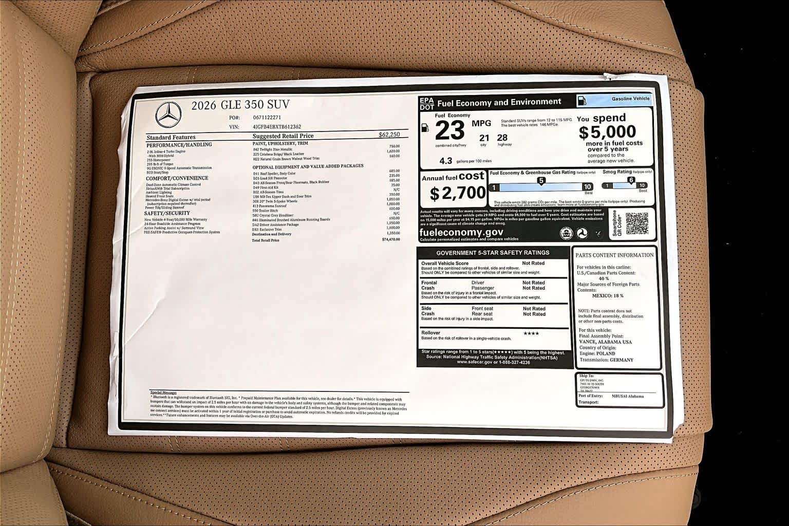 New 2026 Twilight Blue Metallic Mercedes-Benz GLE 350 image 22