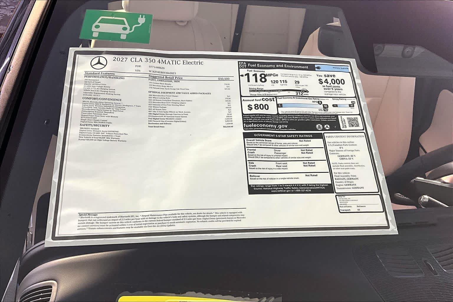 New 2027 Cosmos Black Metallic Mercedes-Benz CLA 350 Electric image 18