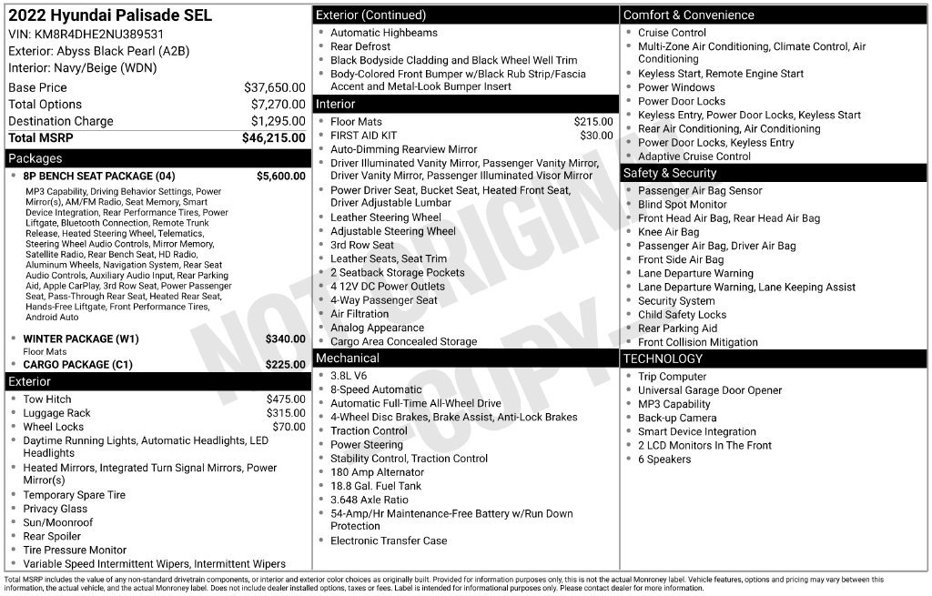 Used 2022 Black Hyundai SEL image 2