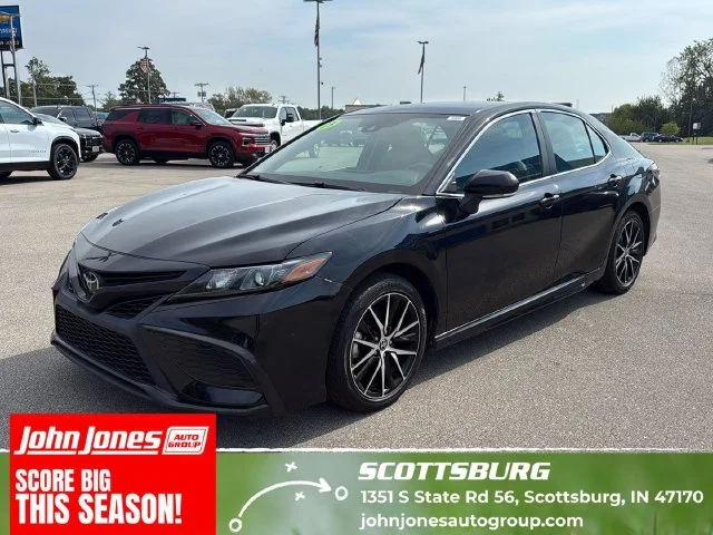 Used 2023 Midnight Black Metallic Toyota SE image 1