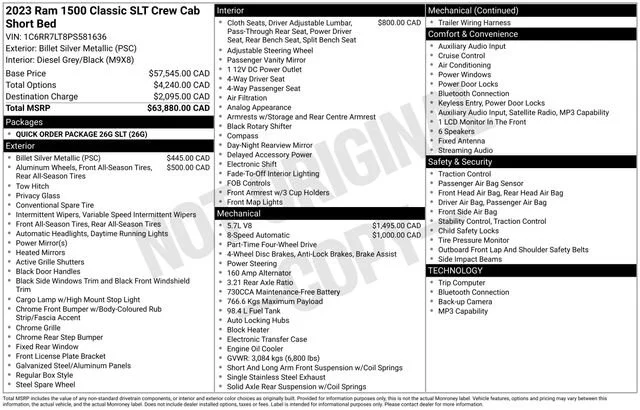Used 2023 Silver Ram SLT image 5
