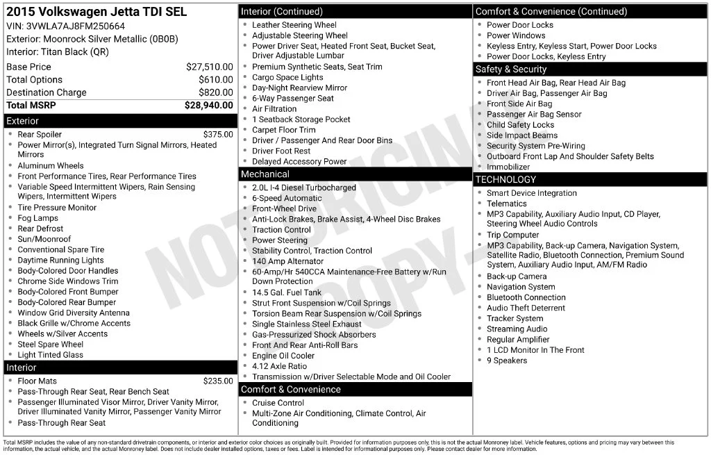 Used 2015 Silver Volkswagen 2.0L TDI SEL image 4
