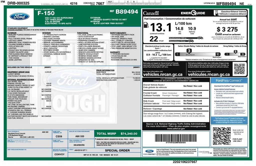 Used 2021 Blue Ford Lariat image 2