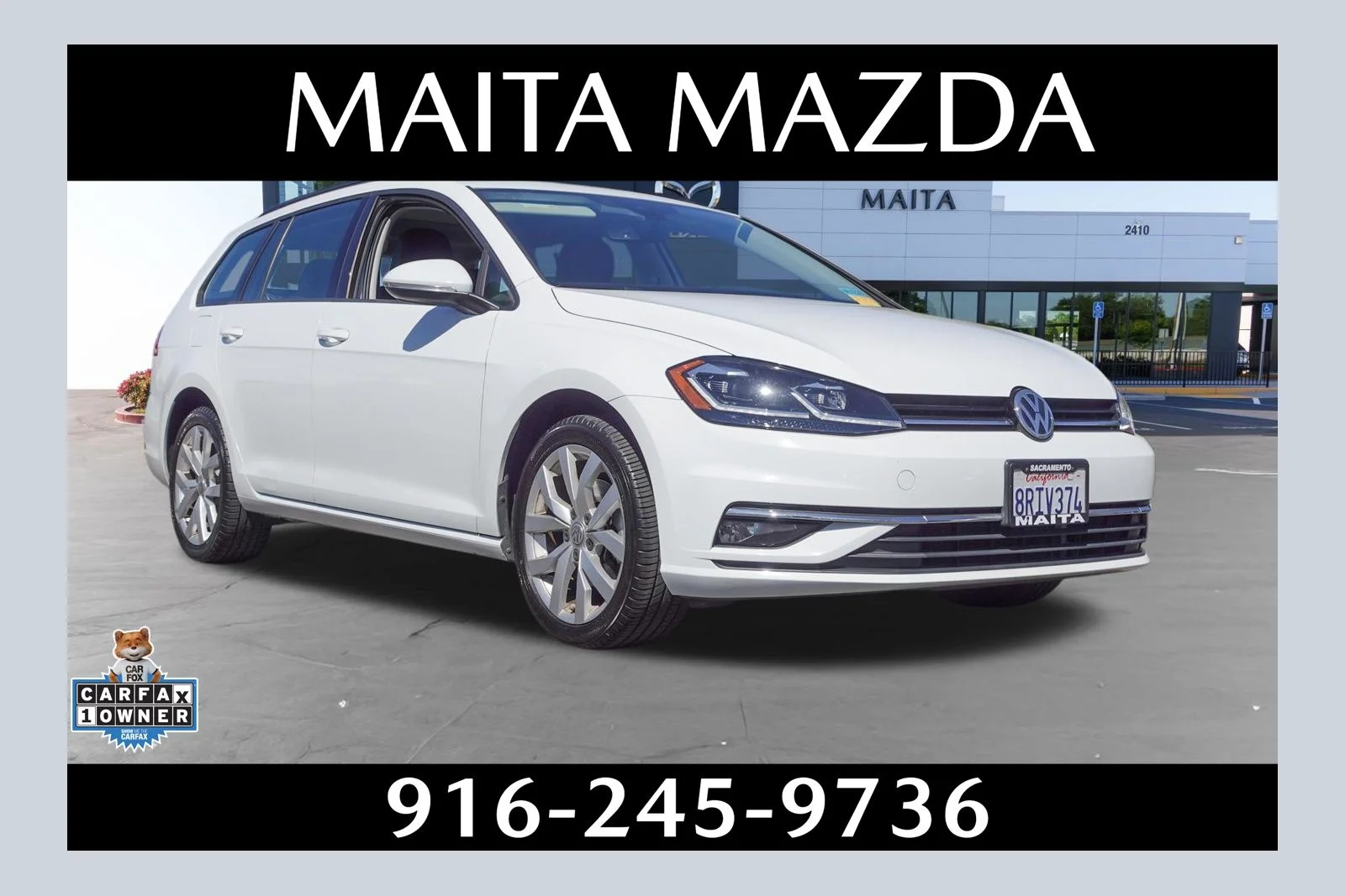 Used 2019 Pure White Volkswagen SE image 1