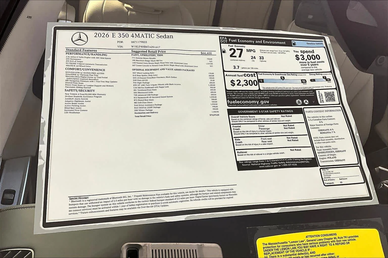 New 2026 Sonoran Brown Metallic Mercedes-Benz E 350 image 18