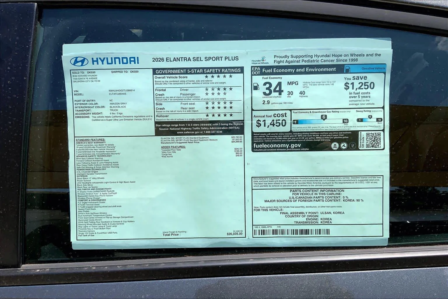 New 2026 Amazon Gray Hyundai SEL Sport Plus image 18