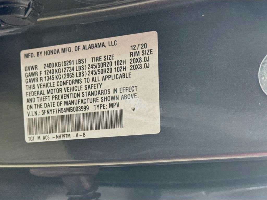 Used 2021 Modern Steel Metallic Honda EX-L image 31