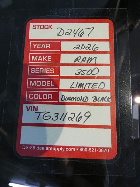 New 2026 Diamond Black Crystal Pearlcoat RAM Limited Mega Cab 6