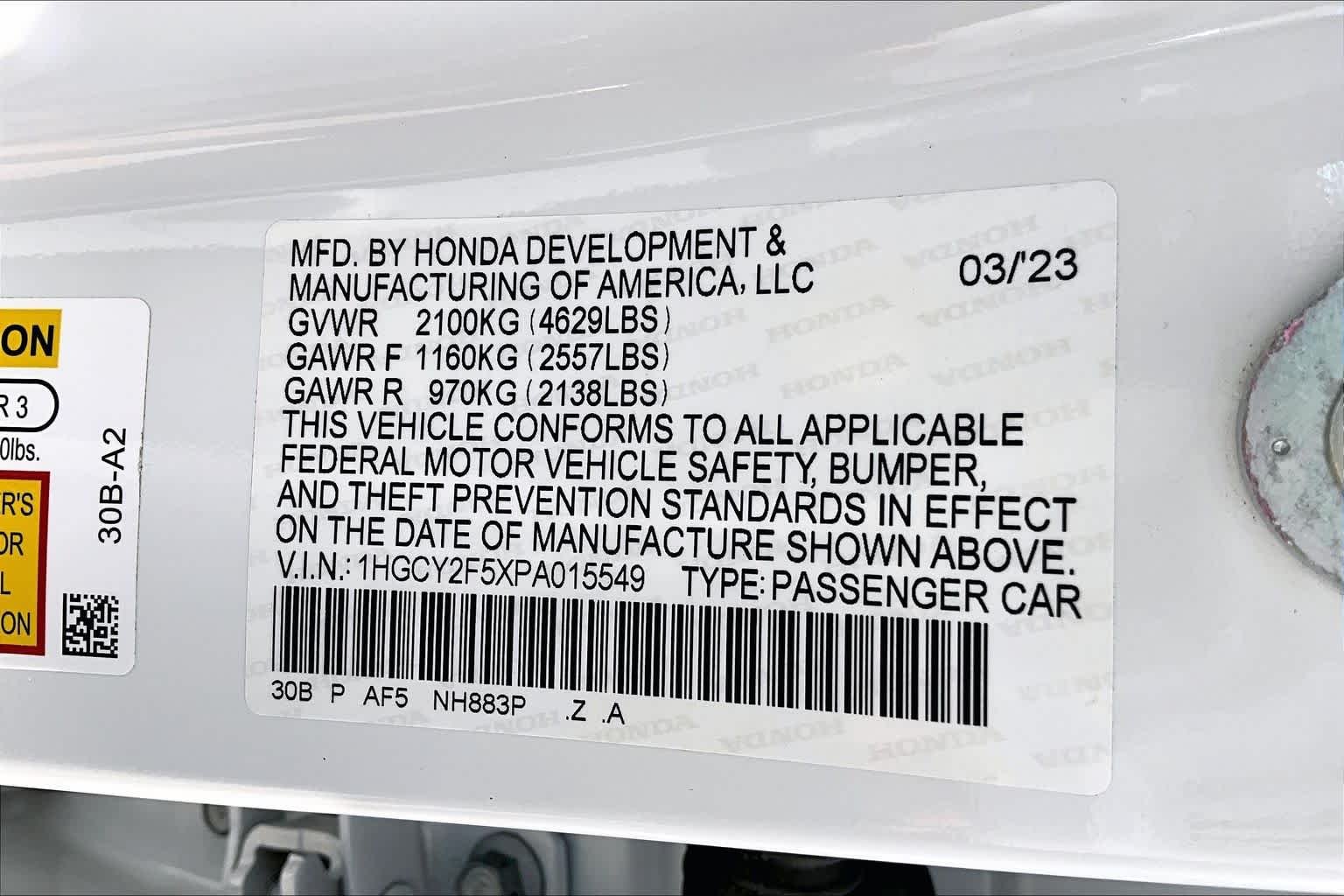 Used 2023 Platinum White Pearl Honda Sport image 34