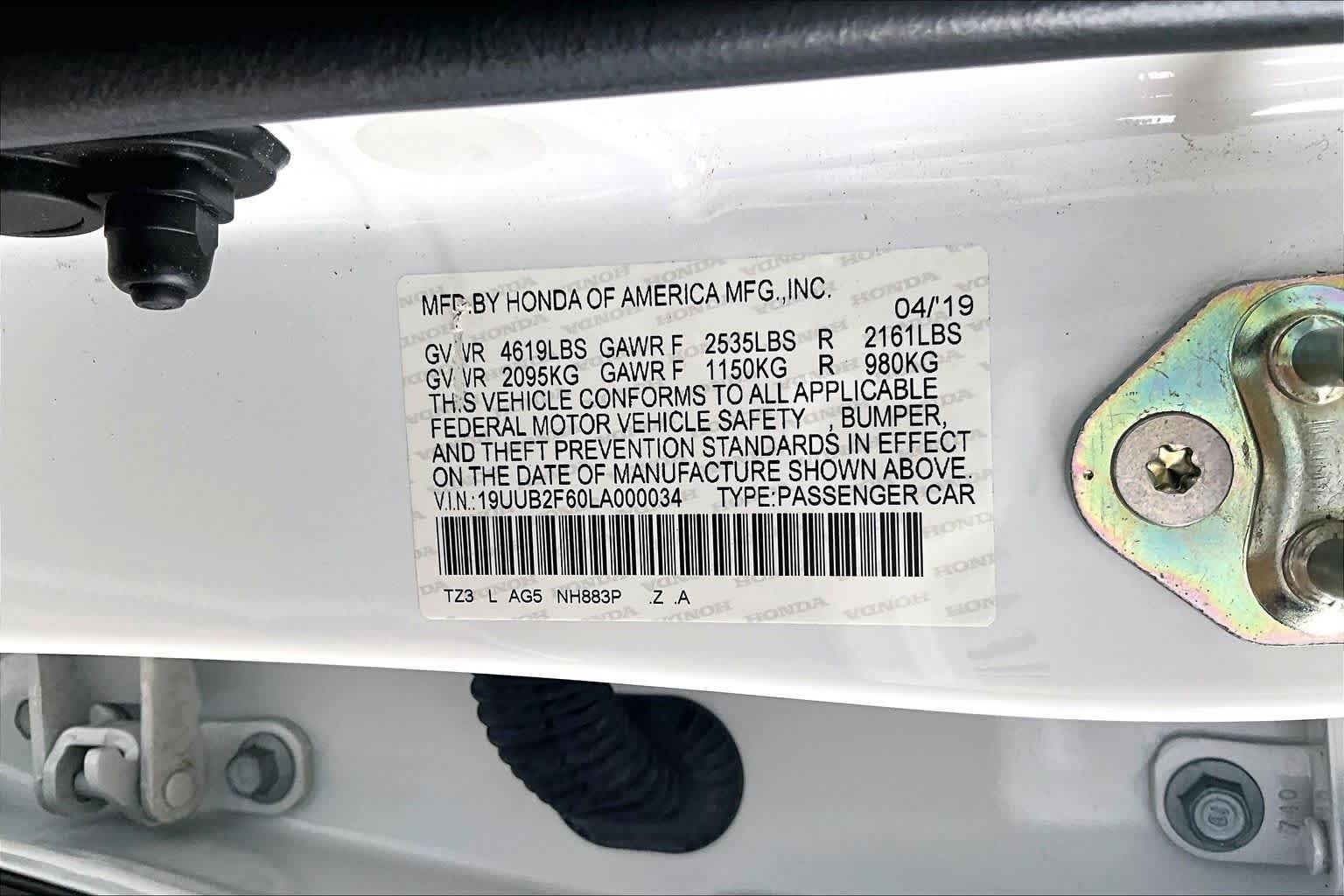 Used 2020 Platinum White Pearl Acura w/Technology/A-Spec Pkg image 35