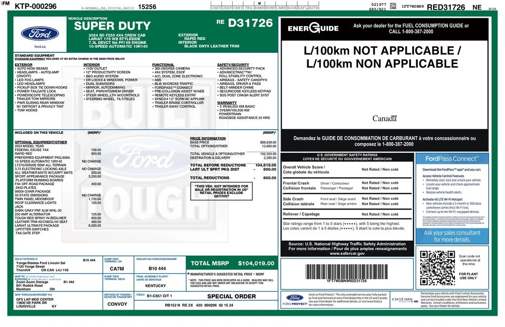 Used 2024 Red Ford Lariat image 3