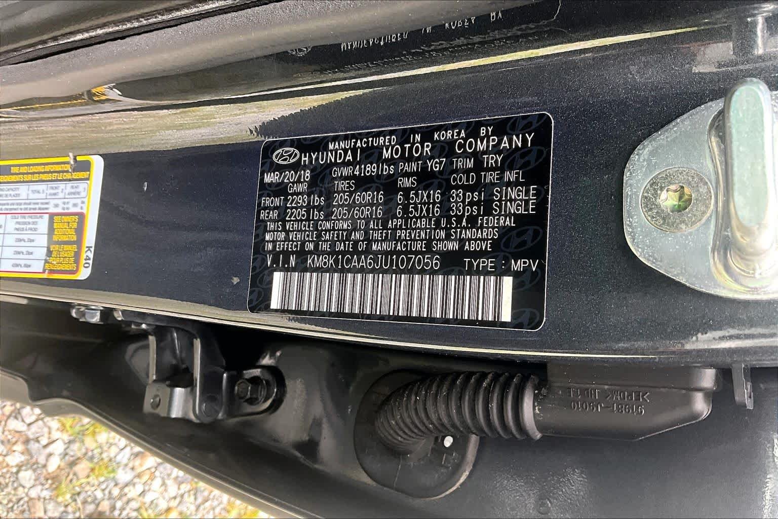 Used 2018 Thunder Gray Hyundai SE image 34