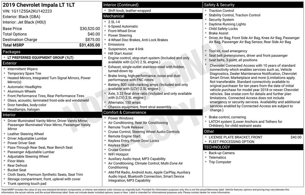 Used 2019 Black Chevrolet LT image 6