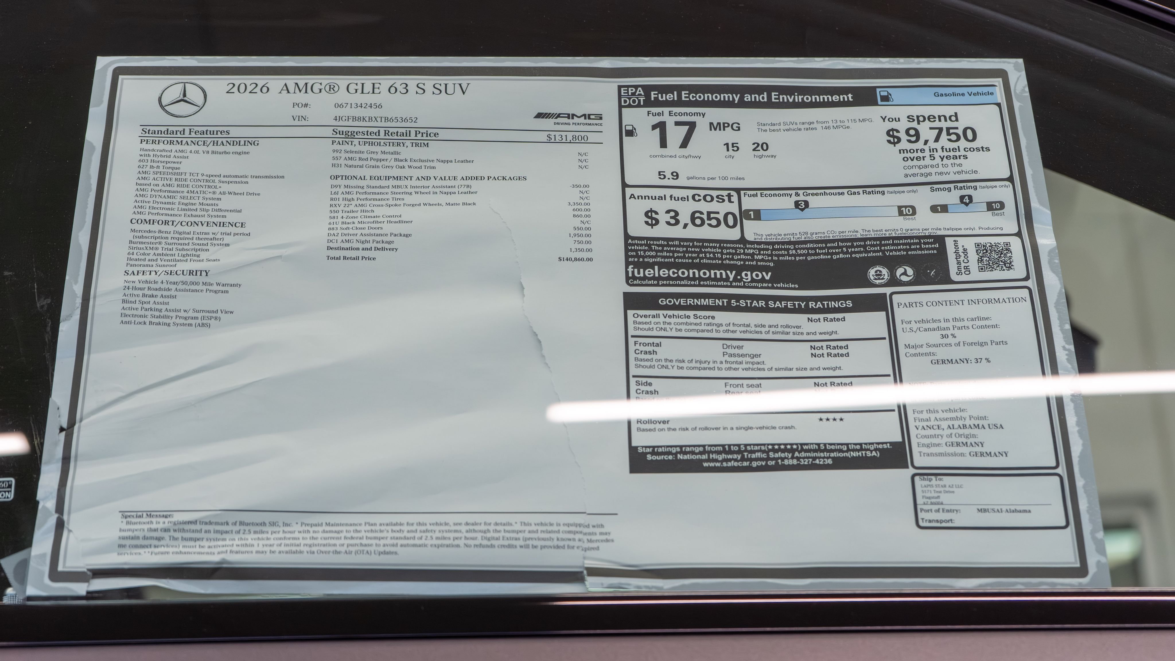 New 2026 Selenite Grey Metallic Mercedes-Benz GLE 63 S AMG® image 36